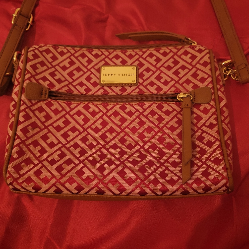 Tommy Hilfiger RED AND BROWN purse